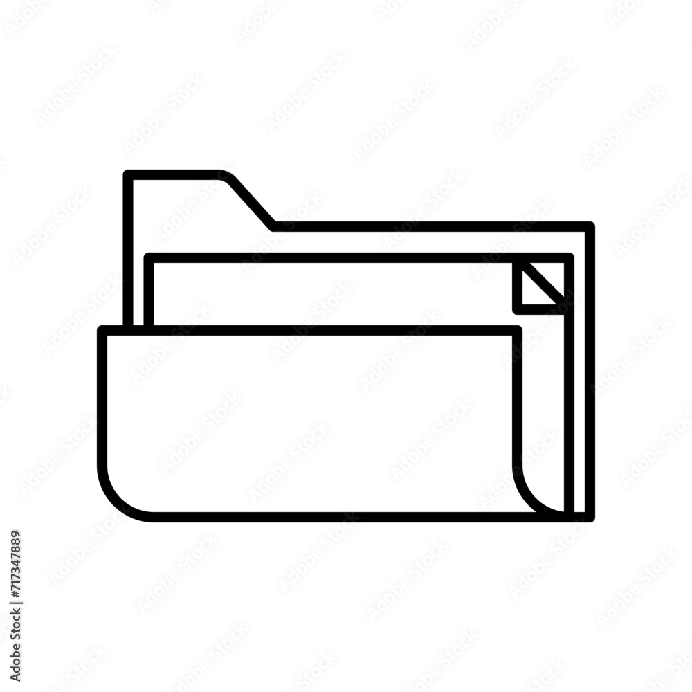 Folder icon or logo illustration outline black style Folder icon or logo illustration outline black style