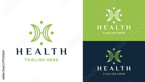 Initial Letter H Health with Modern Line Art For Business Brand Inspiration Logo Design
