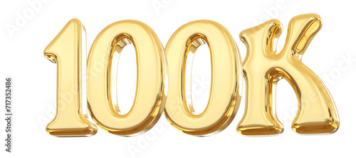 100K Follower Gold Number Thank You 