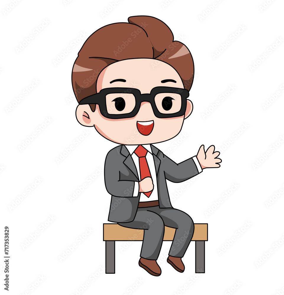 businessman vector discussion and problem discovery