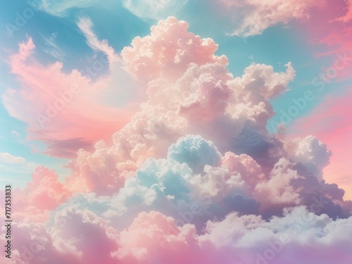 Cloud And Sky With A Pastel Xolored Background Abstract generative ai © Hall