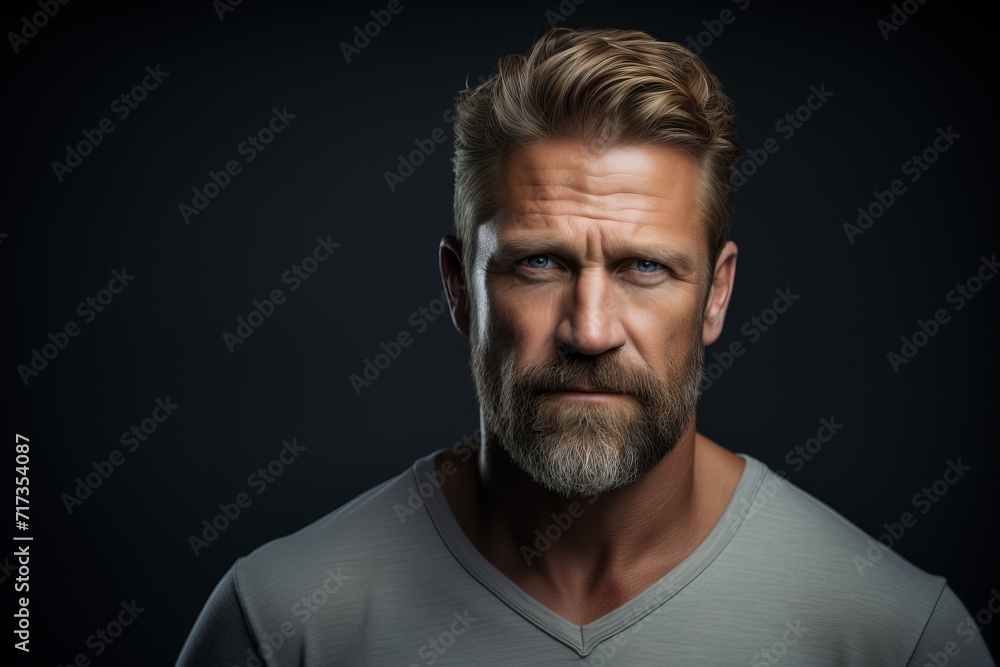 Portrait of a handsome mature man over dark background. Men's beauty, fashion. Portrait of a handsome mature man over dark background. Men's beauty, fashion.