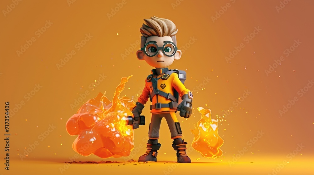 Cartoon digital avatars of Blaze Buster Cartoon digital avatars of Blaze Buster