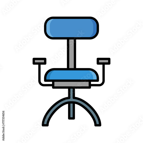 Chair icon vector or logo illustration filled color style