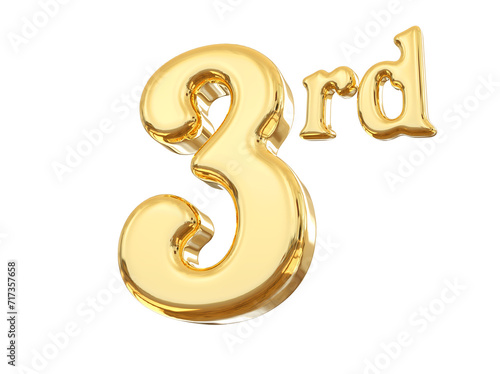 3rd Anniversary Gold Number 
