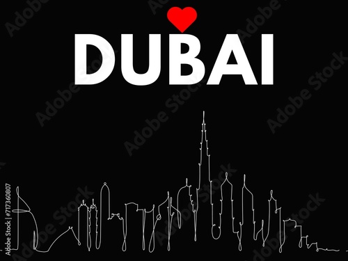 dubai, uae, vector, silhouette, city, emirates, building, cityscape, landmark, white, black, landscape, background, design, travel, isolated, illustration, architecture, graphic, modern, urban, touris photo
