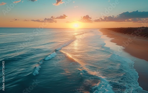Sunset Waves on a Peaceful Beach © Pure Imagination