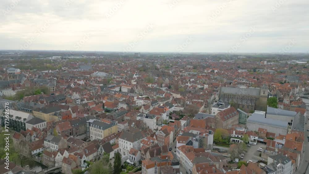 Bruges, Belgium - Aerial View Over The Old Centre Bruges, Belgium - Aerial View Over The Old Centre