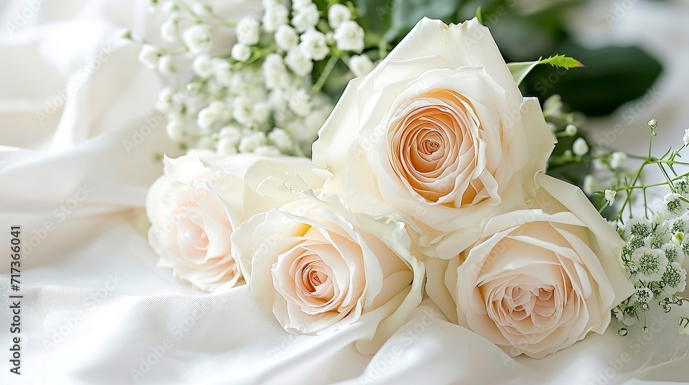 Elegant Roses on Pristine White for Serene Mornings Elegant Roses on Pristine White for Serene Mornings