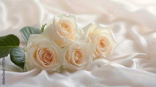 Elegant Roses on Pristine White for Serene Mornings