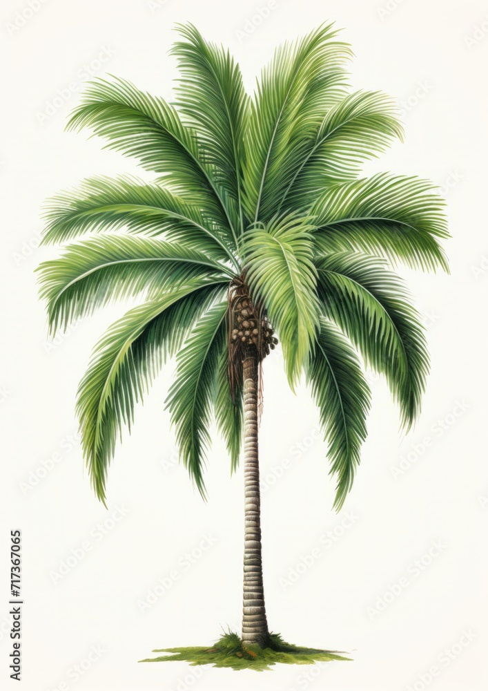 Obraz premium Palm tree on a white background