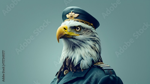 Majestic Military Portrait of a Bald Eagle photo