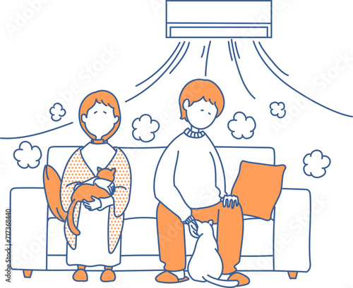 シンプル　イラスト　あたたかい部屋