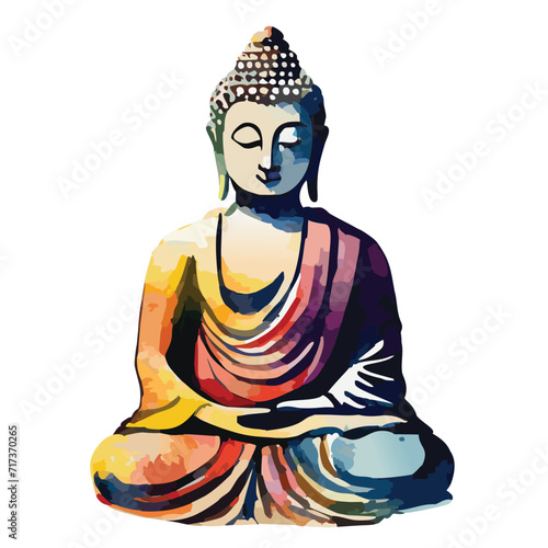 Colourful sitting Buddha statue