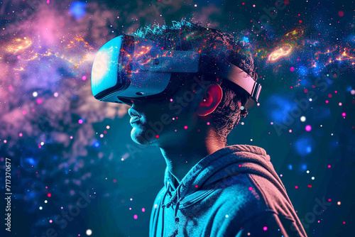 Virtual Reality background 3d immersive world