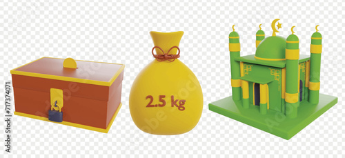 ramadan 3d render icons