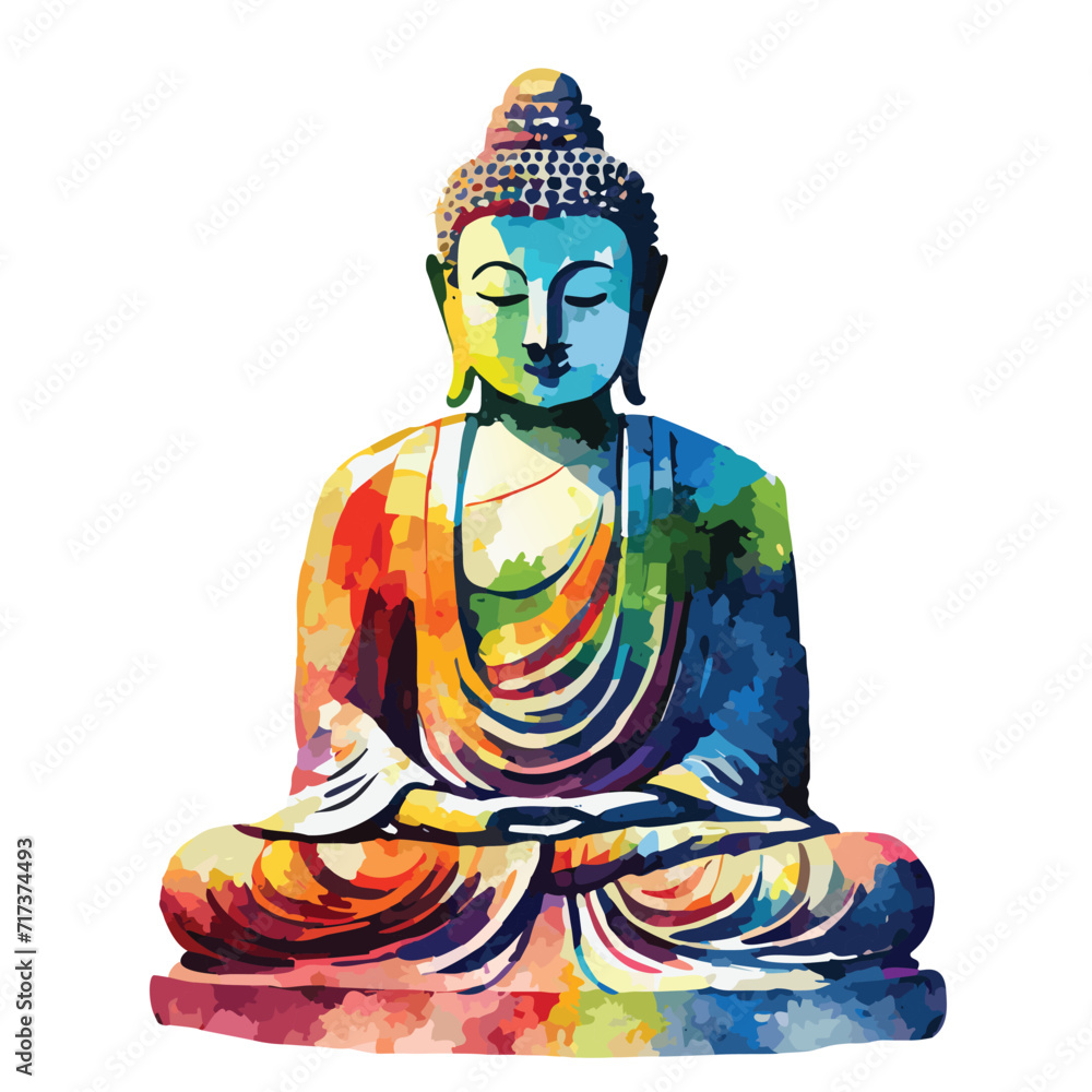 Fototapeta premium Colourful sitting Buddha statue