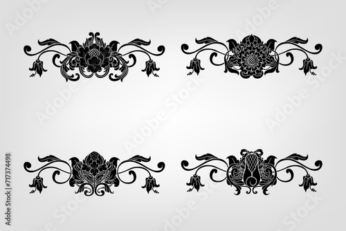 Classical Baroque Filigree Decoration Ornament Vintage Floral Border Style Antique Art Retro