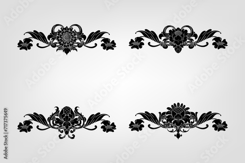 Classical Baroque Filigree Decoration Ornament Vintage Floral Border Style Antique Art Retro