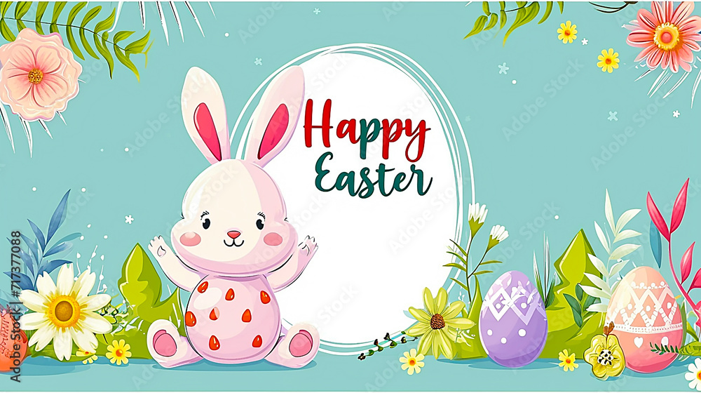 Clip art of rabbit, flower, and Easter egg Clip art of rabbit, flower, and Easter egg