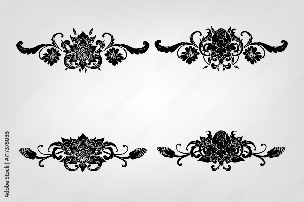 Classical Baroque Filigree Decoration Ornament Vintage Floral Border Style Antique Art Retro