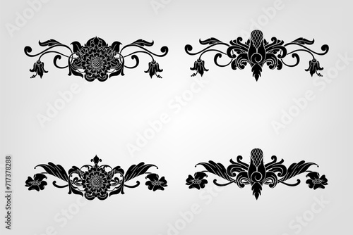 Classical Baroque Filigree Decoration Ornament Vintage Floral Border Style Antique Art Retro