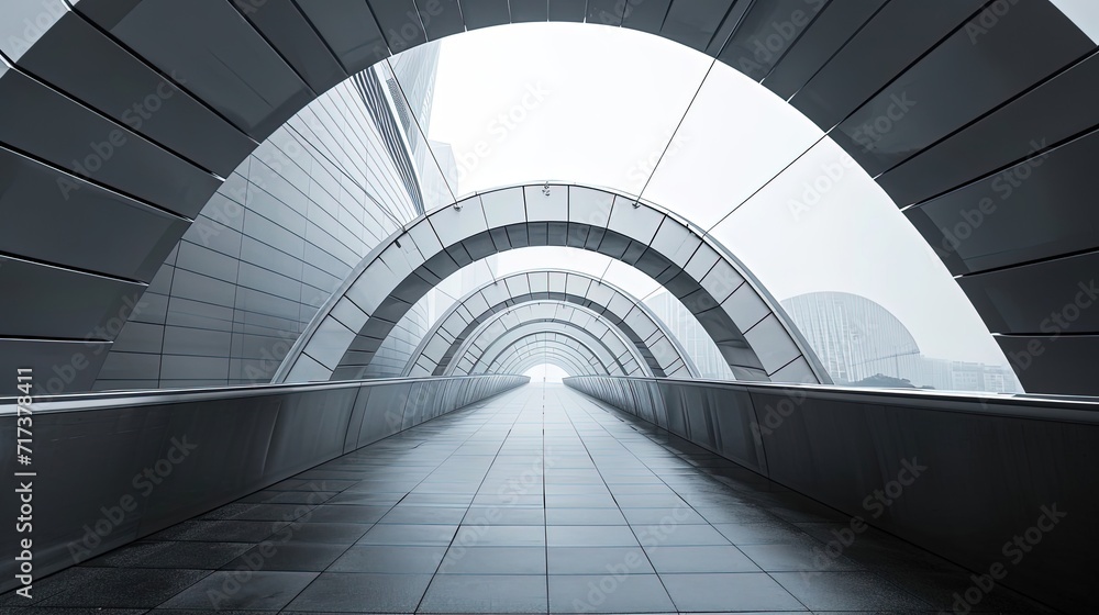Fototapeta premium blue corridor at the tunnel