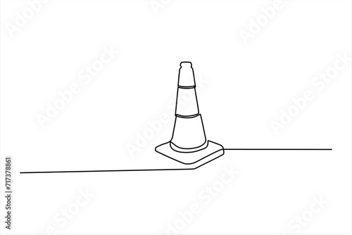 continuous line vector illustration design
traffic cone