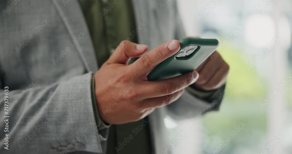 Business, contact and hands with phone to scroll internet, website and networking on social media. Email, communication and person with smartphone for reading news update and easy research online Business, contact and hands with phone to scroll internet, website and networking on social media. Email, communication and person with smartphone for reading news update and easy research online