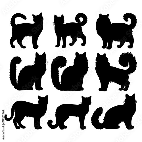 Isolated dogs on the white background. Dogs silhouettes. Vector EPS 10.	