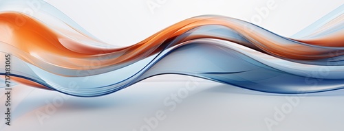 abstract blue and orange wavy pattern on a grey background