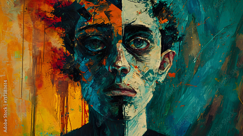 Expressive Portrait Painting of a Man