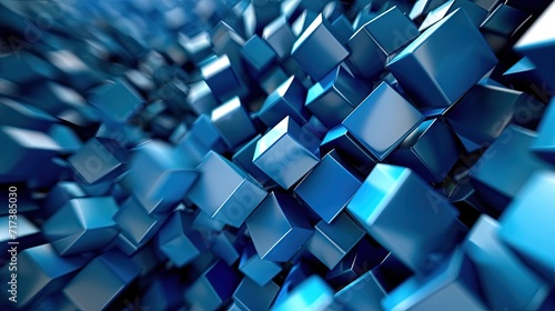 Abstract Blue Cubes