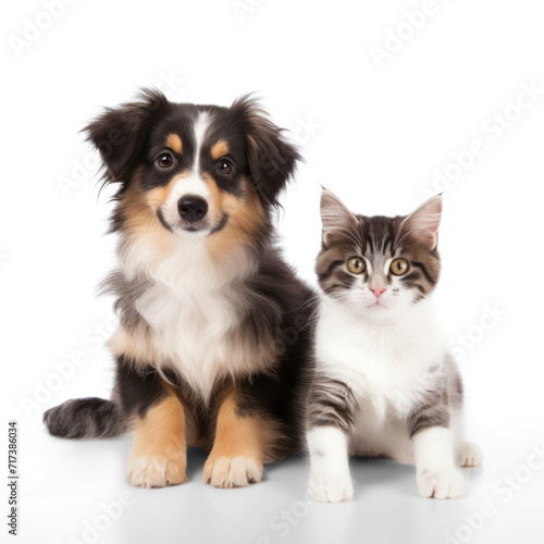 A cat and a dog, on transparency background PNG