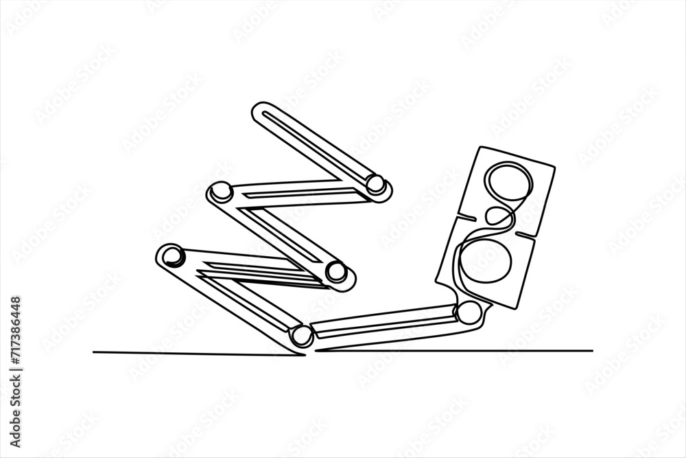 Fototapeta premium continuous line vector illustration design ruler tool