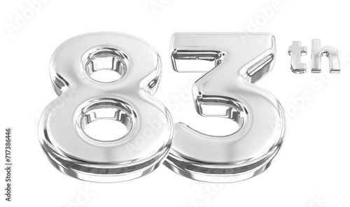 83th Anniversary Silver Number 3D 