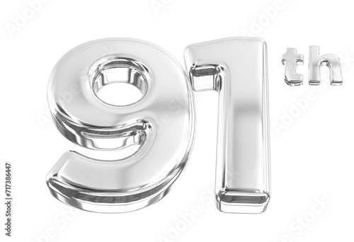 91th Anniversary Silver Number 3D  photo
