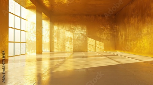 Empty Golden Modern Room