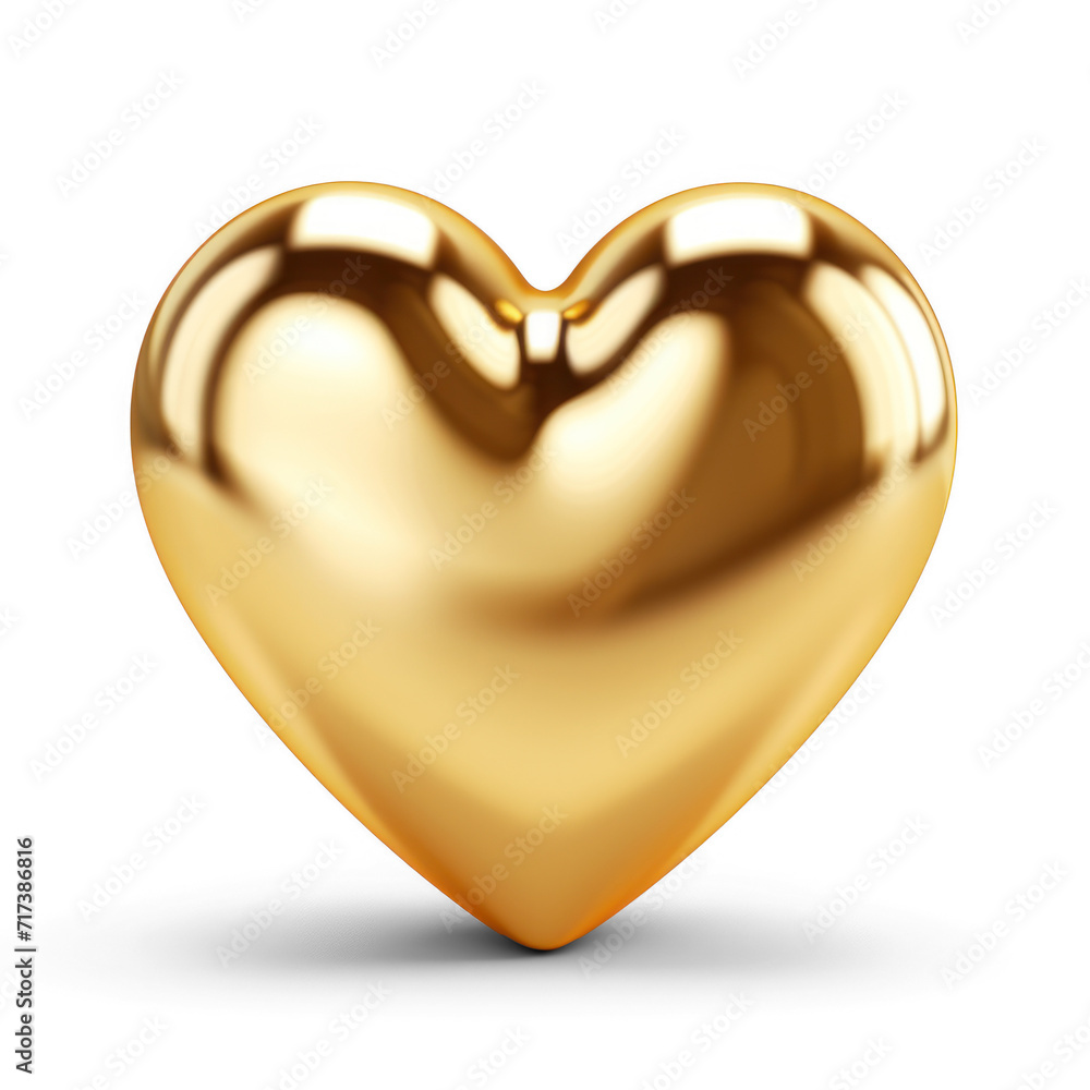 Golden heart  on transparency background PNG