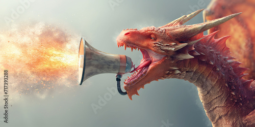 Dragon with megaphone speaker