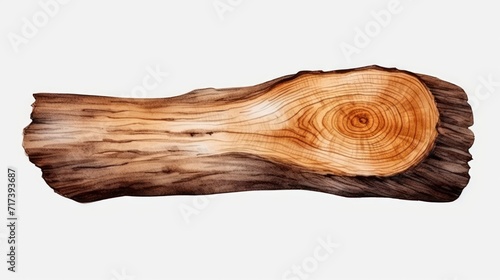 A wood themed clipart in a watercolor style, white background.