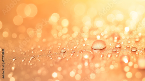Glistening water droplets on a smooth surface with copy space. 