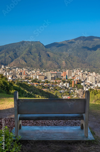 Panoramic view of El Avila mountain, during a sunset in Caracas, Venezuela.