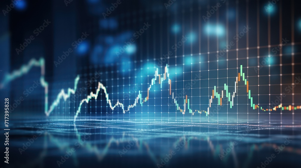 A Investment finance chart infographic with ,stock market business and exchange financial growth graph., photo, on a blue background. A Investment finance chart infographic with ,stock market business and exchange financial growth graph., photo, on a blue background.