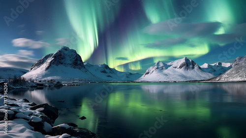arctic wilderness with northern lights