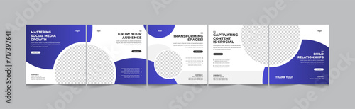 Modern minimal style social media carousel for marketing expert and manager, instagram carousel for marketer, eps 10 vector illustration 