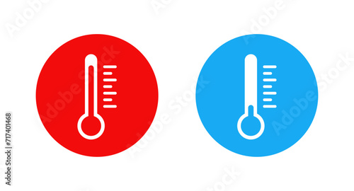 High and low temperature thermometer icons