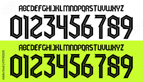 font vector team 2021 - 2022 kit sport style. football style font with lines. sporting cp font. Sporting font. sports style letters and numbers for soccer team. home away photo