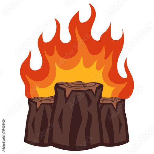 Wooden Campfire Illustration