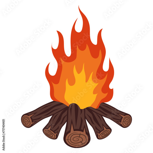 Wooden Campfire Illustration